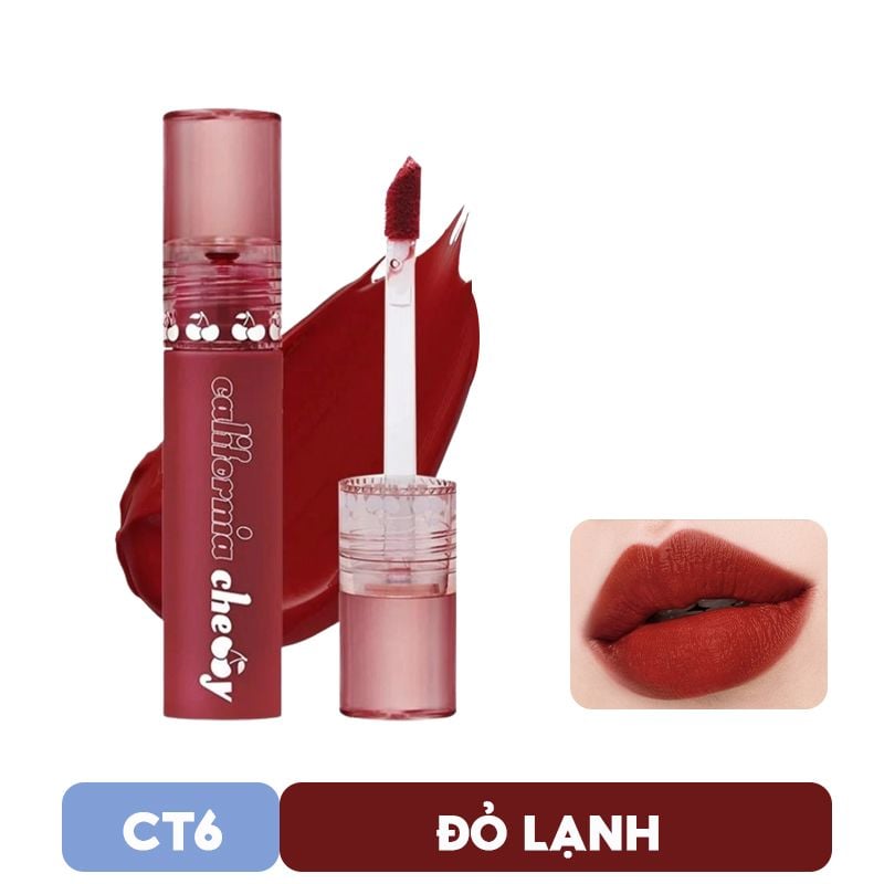 Son Kem Lì, Lên Màu Chuẩn Dearmay California Cherry Velvet Tint 4.4g