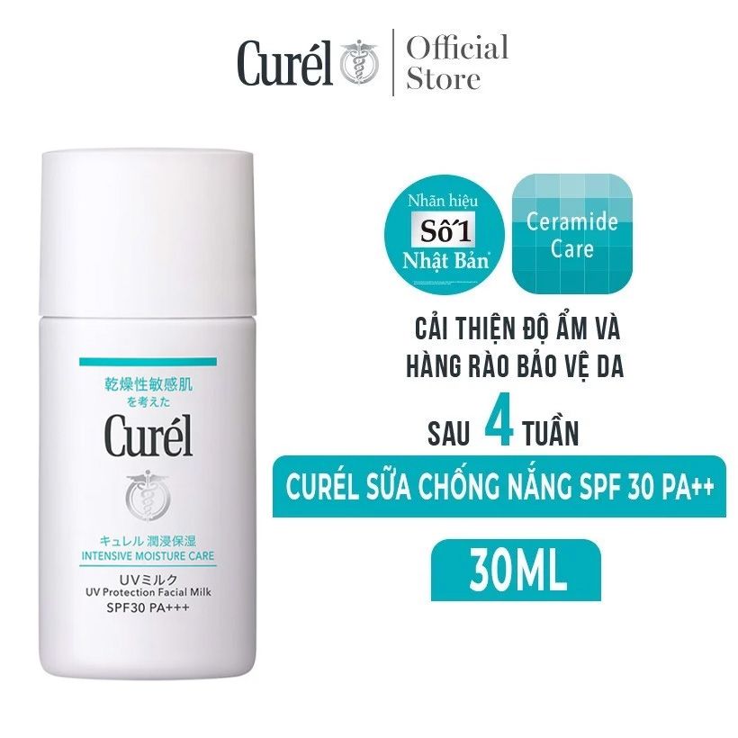 Sữa Chống Nắng Dành Cho Da Khô, Nhạy Cảm Curél UV Protection Face Milk SPF30/PA+++ 30ml