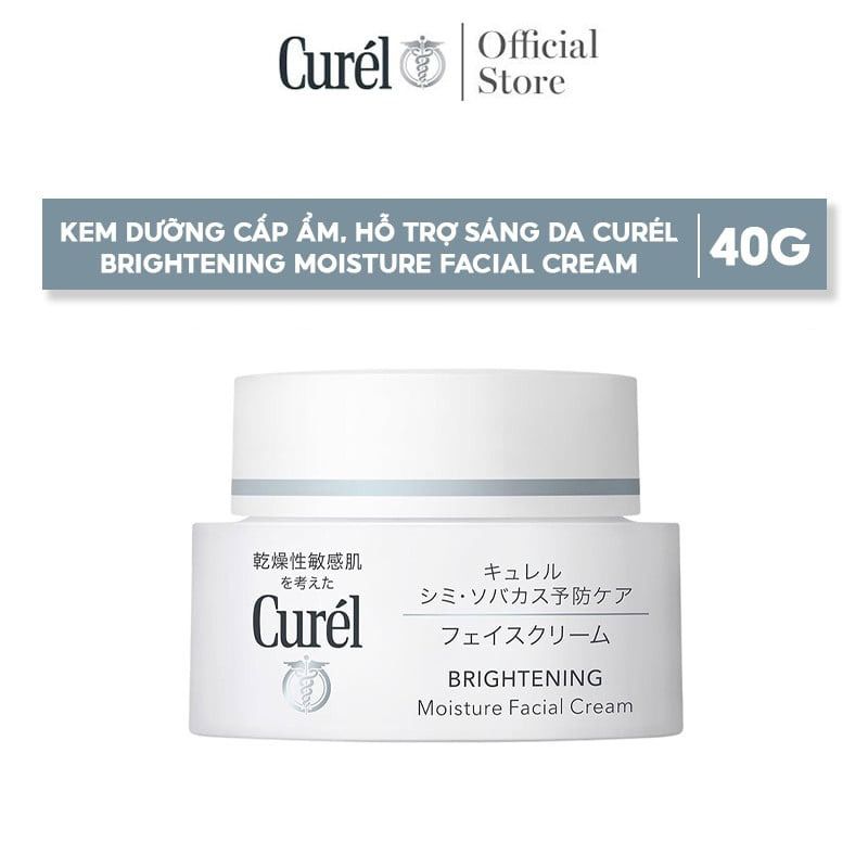 Kem Dưỡng Curél Cấp Ẩm, Hỗ Trợ Sáng Da Brightening Moisture Facial Cream 40g