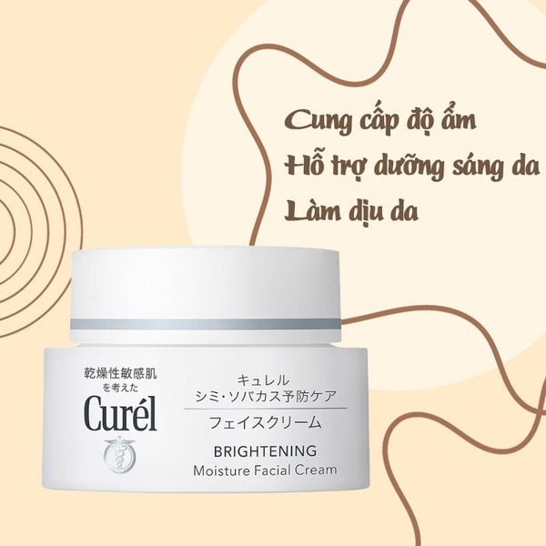  Kem Dưỡng Curél Cấp Ẩm, Hỗ Trợ Sáng Da Brightening Moisture Facial Cream 40g 