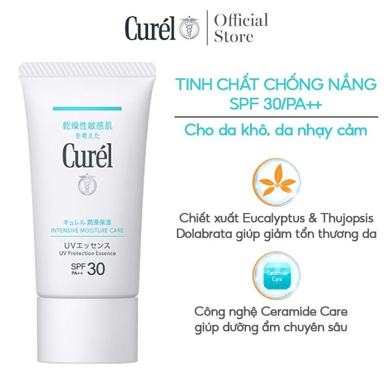 Kem Chống Nắng Curél Dạng Tinh Chất Cho Da Khô Nhạy Cảm UV Protection Essence SPF 30/PA++ 50g