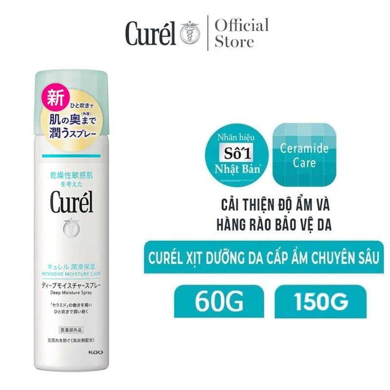 Xịt Khoáng Dưỡng Da Cấp Ẩm Chuyên Sâu Curél Intensive Moisture Care Deep Moisture Spray