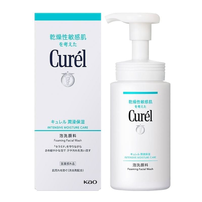 Sữa Rửa Mặt Curél Dạng Bọt Cấp Ẩm Chuyên Sâu Intensive Moisture Care Foaming Facial Wash 150ml
