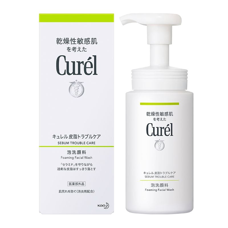 Sữa Rửa Mặt Dạng Bọt Dành Cho Da Dầu Curél Sebum Trouble Care Foaming Facial Wash 150ml