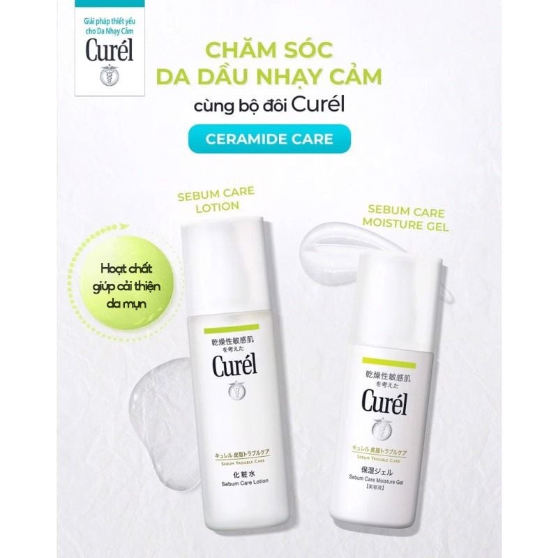 Kem Dưỡng Curél Dạng Gel Kiểm Soát Dầu Sebum Trouble Care Moisture Facial Gel 120ml