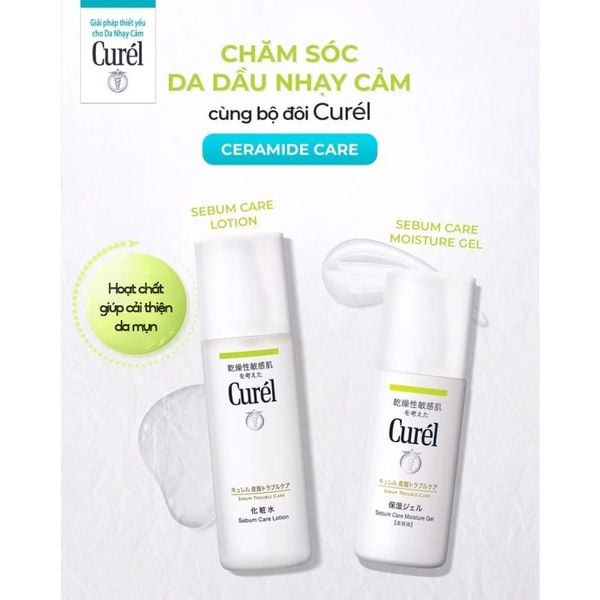  Kem Dưỡng Curél Dạng Gel Kiểm Soát Dầu Sebum Trouble Care Moisture Facial Gel 120ml 