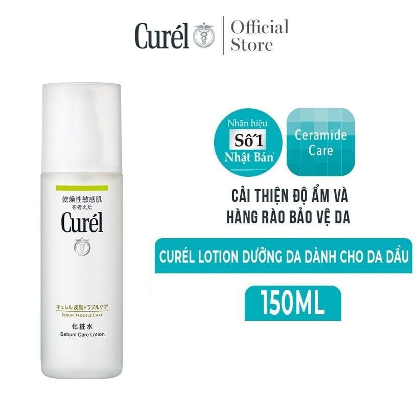 Nước Hoa Hồng Curél Kiểm Soát Dầu Sebum Trouble Care Moisture Facial Lotion 150ml