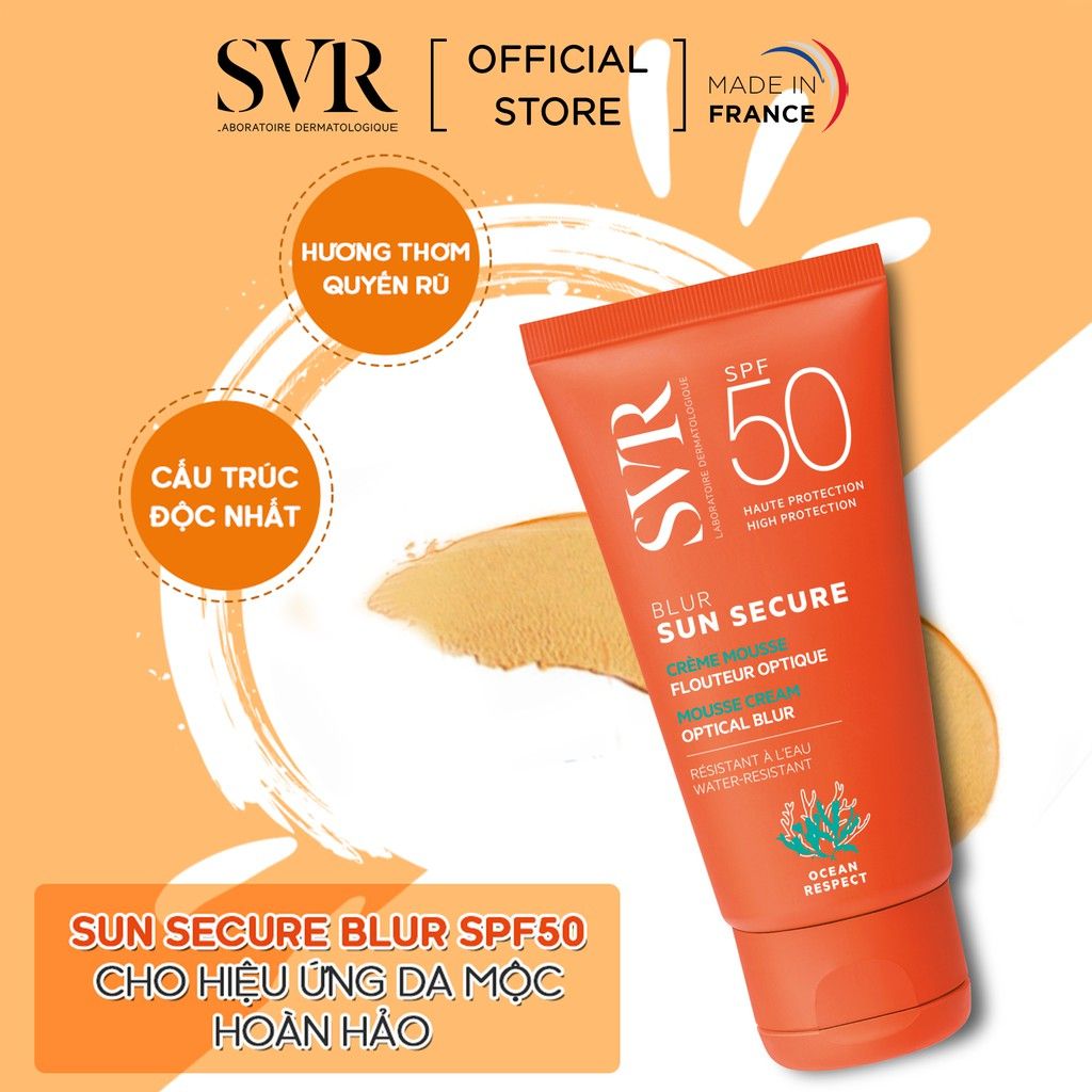 Kem Chống Nắng, Có Màu, Che Khuyết Điểm SVR Sun Secure Blur SPF50+ 50ml (hàng sắp về)