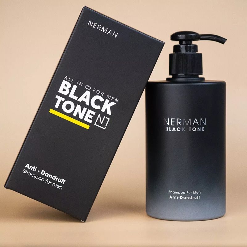 Dầu Gội Sạch Gàu Cho Nam Hương Nước Hoa Pháp Nerman Black Tone Anti-Dandruff Shampoo For Men 350g