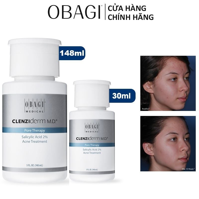 Dung Dịch BHA Giảm Mụn, Dầu Nhờn Obagi Clenziderm MD Pore Therapy