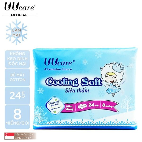  Băng Vệ Sinh Ban Ngày UUcare Young Girl Series Cooling Soft 24cm - 8 Miếng (Che tên sản phẩm khi giao hàng) 
