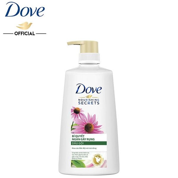 [640g] Dầu Gội Ngăn Tóc Gãy Rụng Chiết Xuất Hoa Cúc & Trà Trắng Dove Nourishing Secret