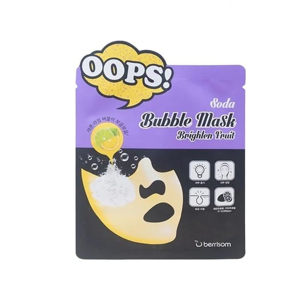 Mặt Nạ Berrisom Sủi Bọt Thanh Lọc, Hỗ Trợ Dưỡng Trắng Và Cấp Ẩm Da Oops Soda Bubble Mask Brighten Fruit