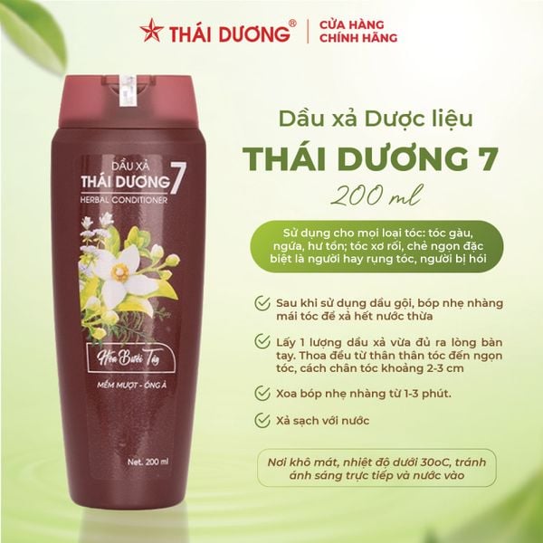  Dầu Xả Dược Liệu Thái Dương 7 Hoa Bưởi Tây 200ml 