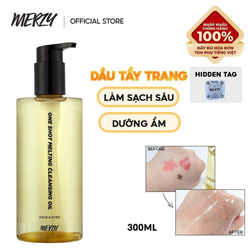 Dầu Tẩy Trang Làm Sạch Sâu Lỗ Chân Lông, Dịu Nhẹ Merzy One Shot Melting Cleansing Oil 300ml