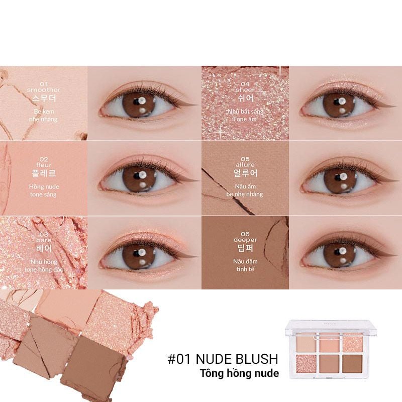 Bảng Phấn Mắt 6 Ô Siêu Xinh Bbia Ready To Wear Eye Palette 5g