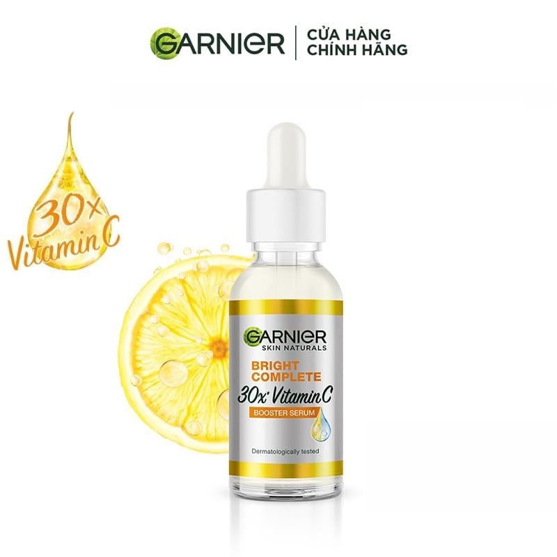 Serum Garnier Tinh Chất Hỗ Trợ Sáng Da, Mờ Thâm Light Complete Vitamin C 30X Booster Serum
