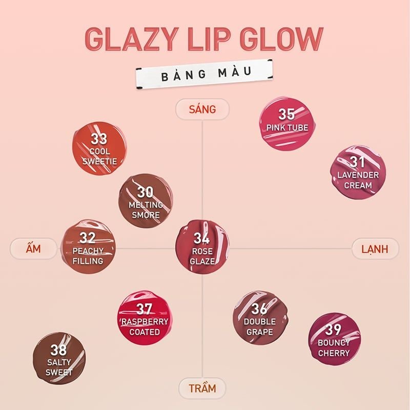 Son Bóng Dưỡng Môi Có Màu 3CE Glazy Lip Glow 5g