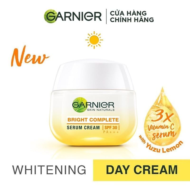 Kem Dưỡng Trắng Da Ban Ngày Garnier Light Complete Whitening Serum Cream SPF30 50ml