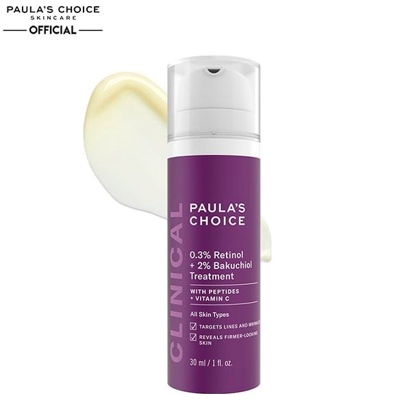 Tinh Chất Ngăn Ngừa Lão Hóa Paula's Choice 0.3% Retinol 2% Bakuchiol Treatment 30ml (date 11/2024)