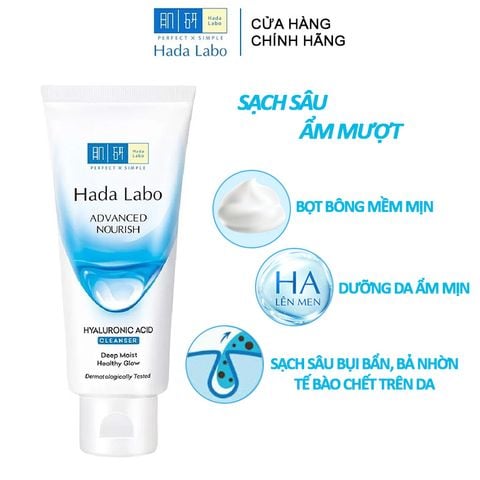 Sữa Rửa Mặt Dưỡng Ẩm Tối Ưu Hada Labo Advanced Nourish Hyaluronic Acid Cleanser 80g