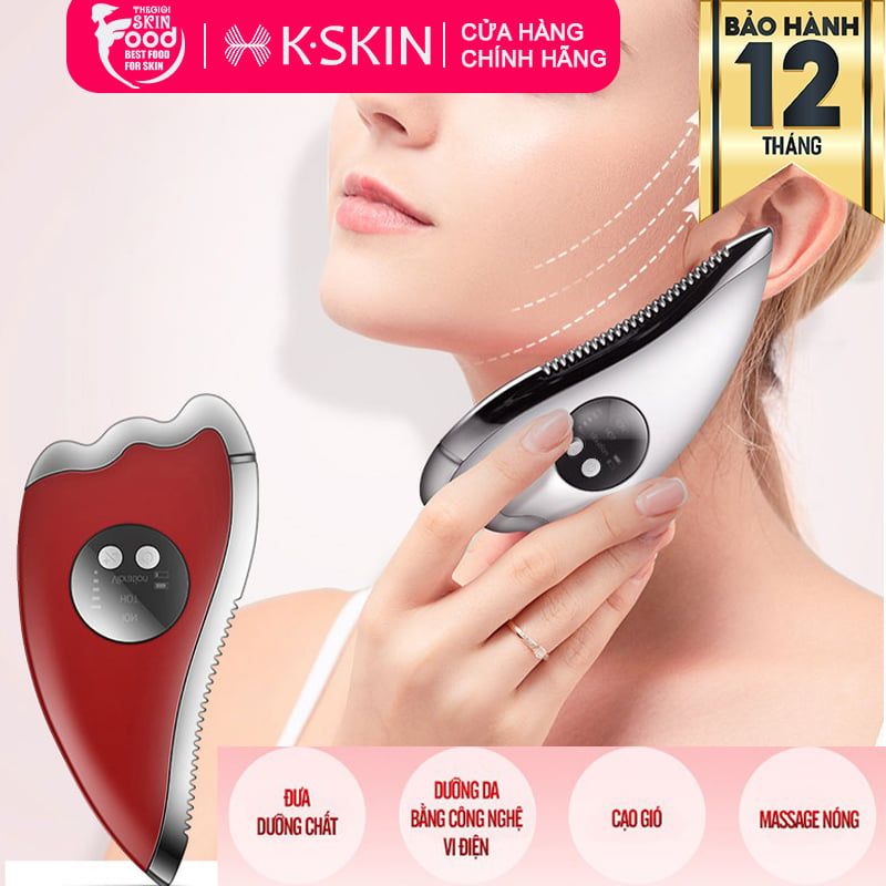 Máy Massage Chăm Sóc Da Mặt Đa Chức Năng K.Skin Vline Facial Massage Machine Red KD817