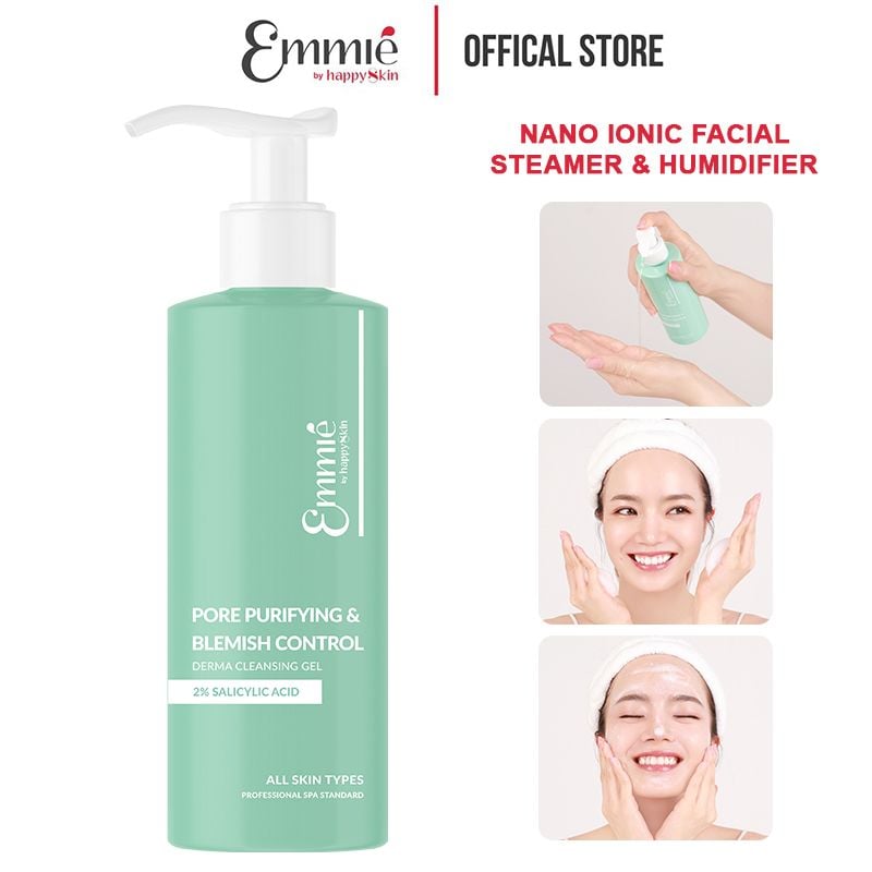 Gel Rửa Mặt Emmié By HappySkin Sạch Sâu Và Kiểm Soát Mụn Pore Purifying & Blemish Control Derma Cleansing Gel 180ml