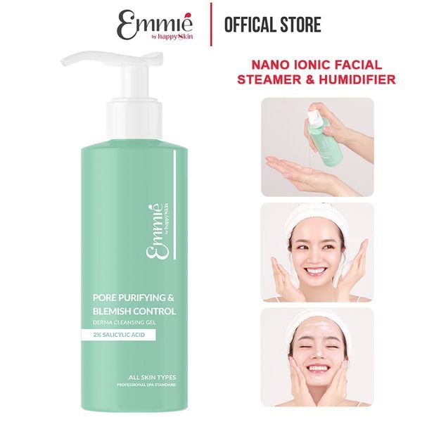 Gel Rửa Mặt Sạch Sâu Và Kiểm Soát Mụn Emmié By HappySkin Pore Purifying & Blemish Control Derma Cleansing Gel 180ml