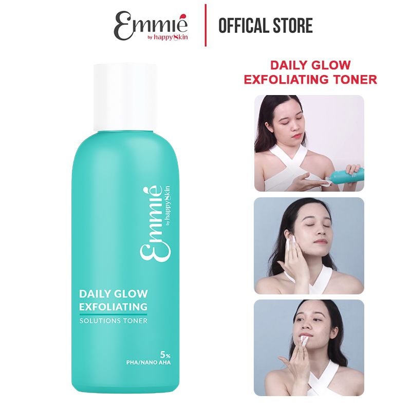 Nước Cân Bằng Da Và Tẩy Tế Bào Chết Emmié By HappySkin Daily Glow Exfoliating Toner 230ml