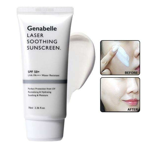 Kem Chống Nắng Genabelle Nâng Tông, Bảo Vệ Da Laser Soothing Sunscreen SPF50+ PA+++ 70ml