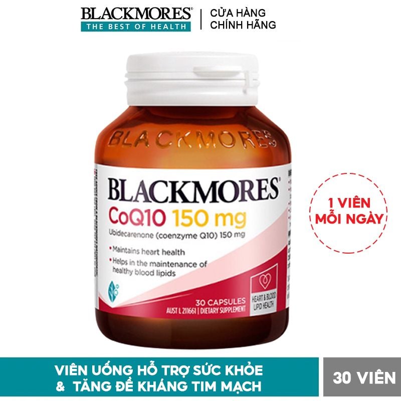 [30 Viên/Lọ] Viên Uống Hỗ Trợ Sức Khỏe & Tăng Đề Kháng Tim Mạch Blackmores Heart Health CoQ10 150mg (date 10/2025)