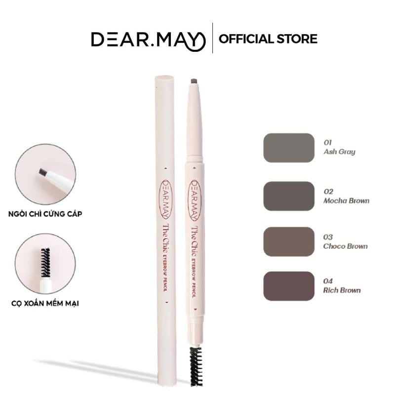 Chì Kẻ Mày Bền Màu Dearmay The Chic Eyebrow Pencil 0.18g