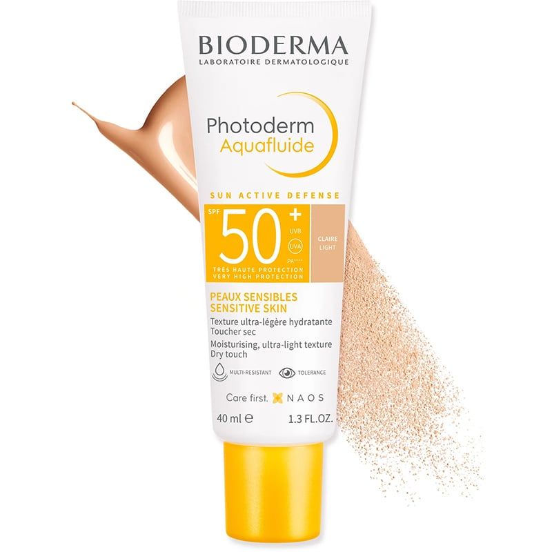 Kem Chống Nắng Bioderma Hỗ Trợ Giảm Bóng Nhờn, Tông Màu Tự Nhiên Photoderm Max Aquafluide Teinte Claire SPF50+ PA++++ 40ml