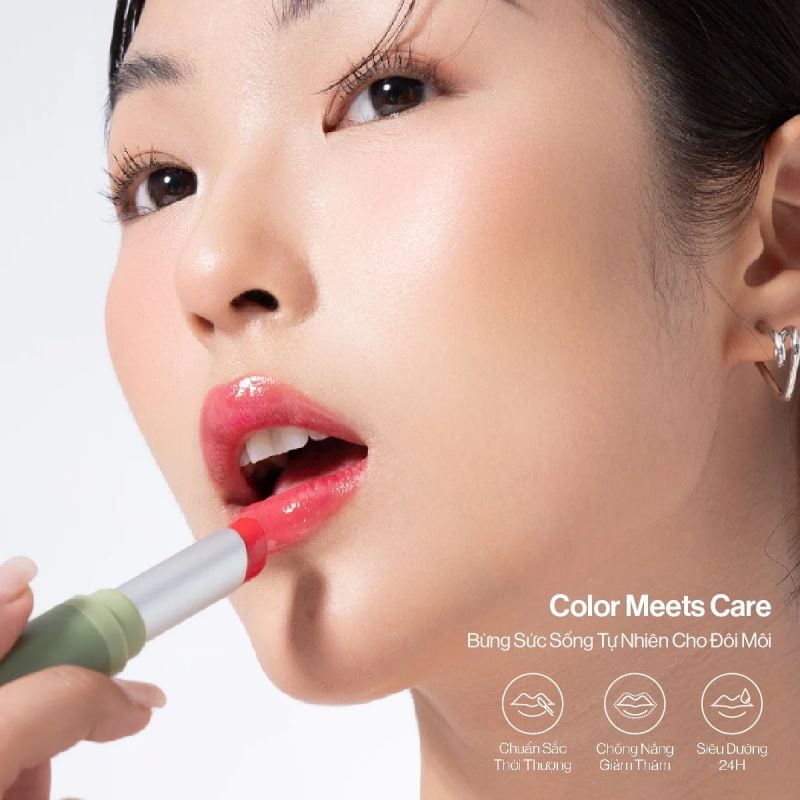 Son Dưỡng Có Màu Glamrr Q Thuần Chay Vegan Super Lip Balm 4.5g