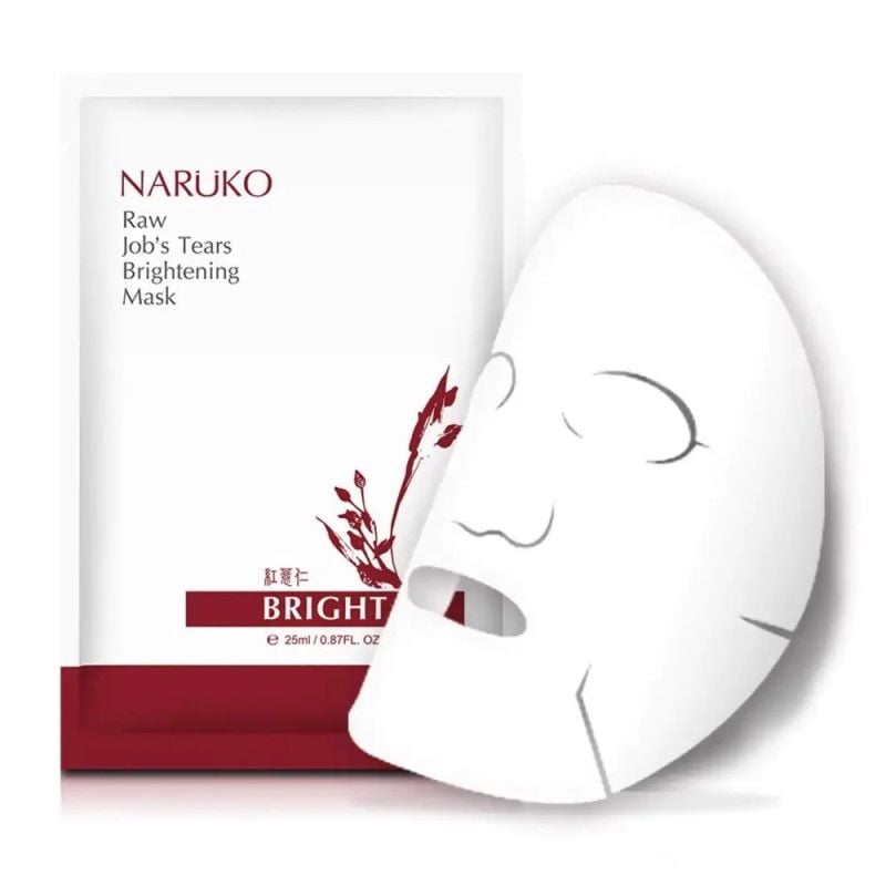 Mặt Nạ Dưỡng Trắng Da Chiết Xuất Ý Dĩ Nhân Đỏ Naruko Raw Job's Tears Brightening Mask 25ml