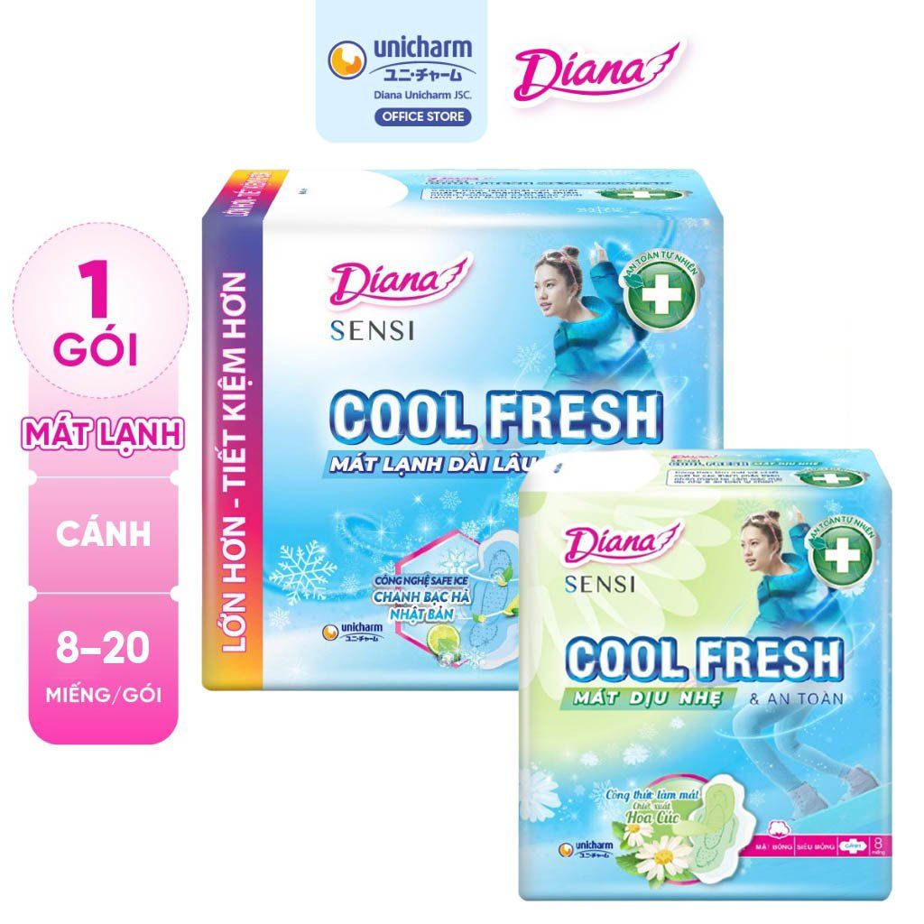 Băng Vệ Sinh Diana Sensi Cool Fresh Có Cánh (Che tên sản phẩm khi giao hàng)