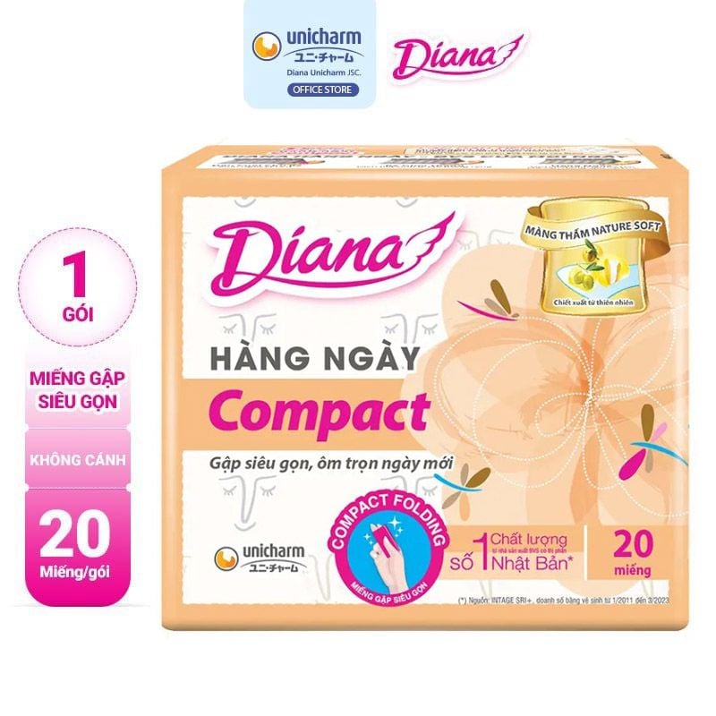 Băng Vệ Sinh Diana Sensi Hằng Ngày Compact - 20 Miếng (Che tên sản phẩm khi giao hàng)