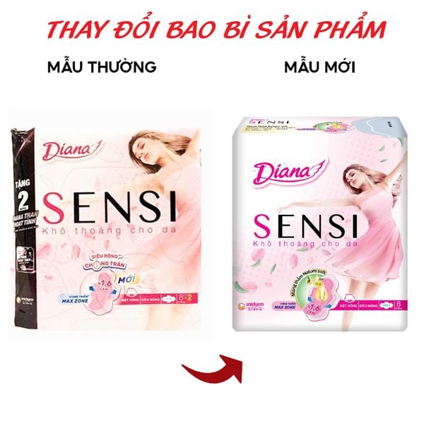  Băng Vệ Sinh Diana Sensi Siêu Mỏng Có Cánh - 8 Miếng (Che tên sản phẩm khi giao hàng) 