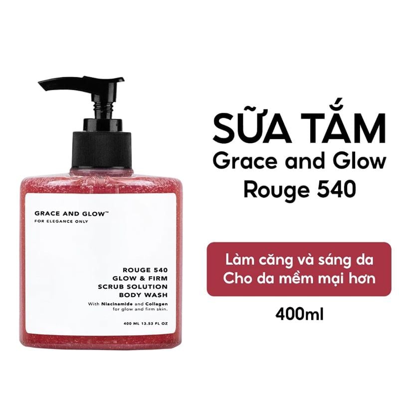 Sữa Tắm Dưỡng Ẩm, Hỗ Trợ Làm Trắng Da, Tẩy Tế Bào Chết Grace And Glow Body Wash 400ml