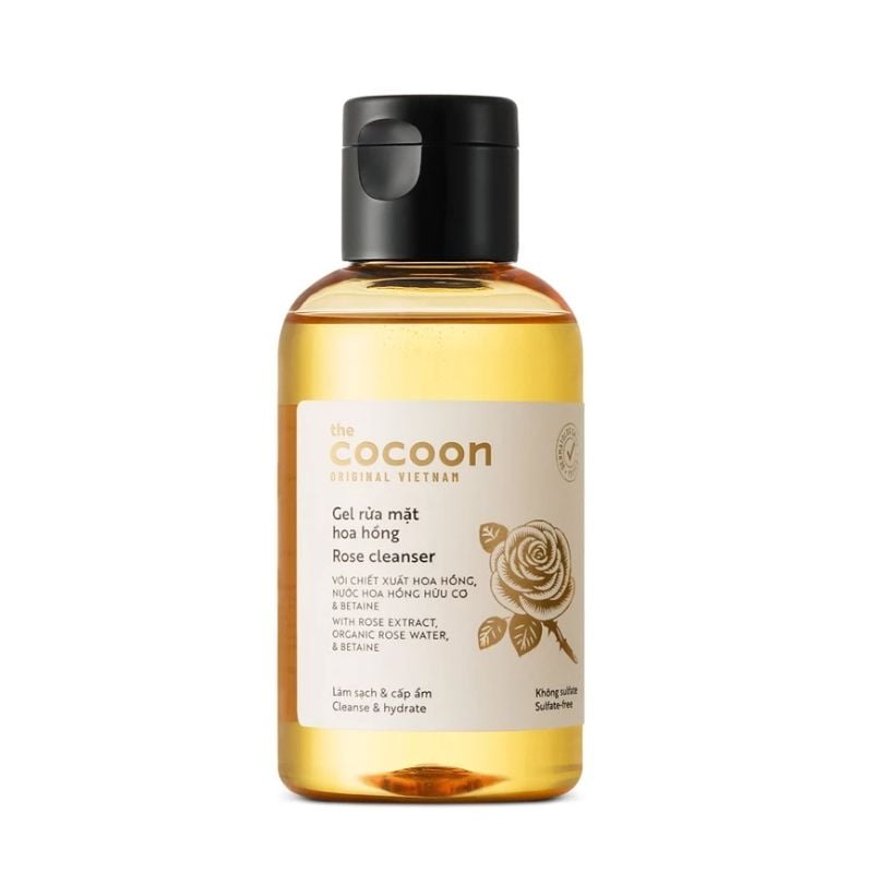 Sữa Rửa Mặt Dạng Gel Cocoon Chiết Xuất Nước Hoa Hồng Rose Cleanser 140ml