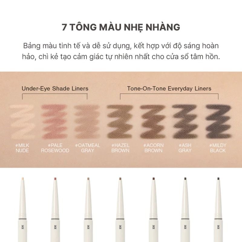 Bút Chì Kẻ Mắt Bền Màu 3CE Soft Mute Liner #Ash Gray 0.1g