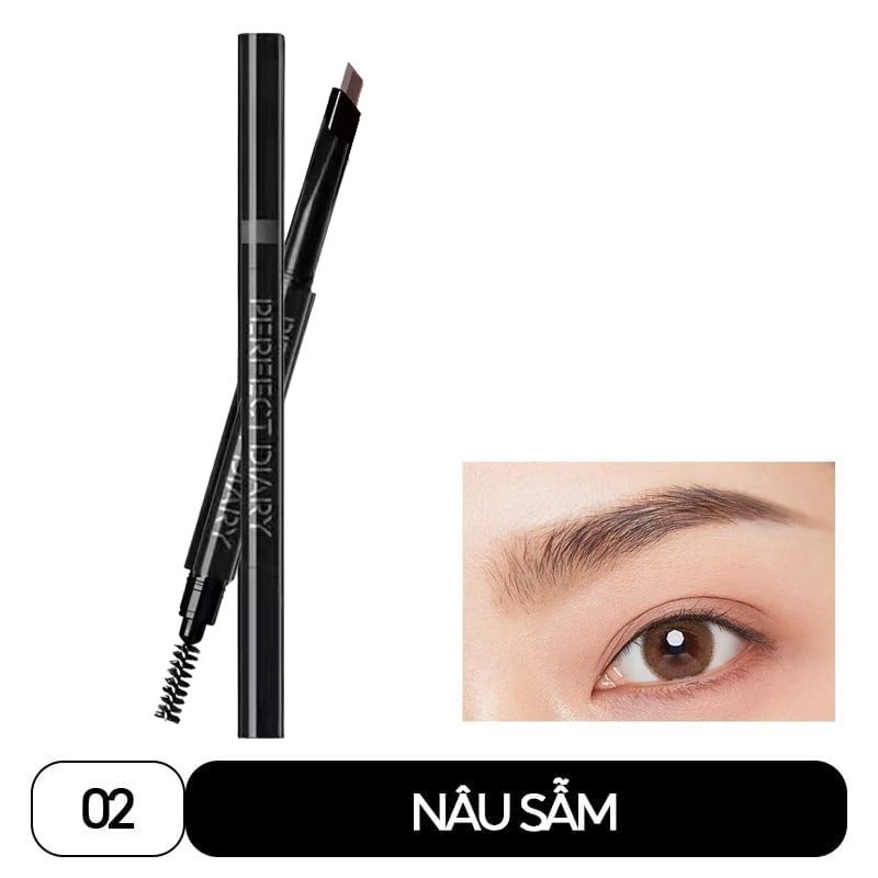 Chì Kẻ Mày Hai Đầu, Chống Thấm Nước Perfect Diary Dual- Ended Hexagonal Chiseled Eyebrow Pencil 0.28g