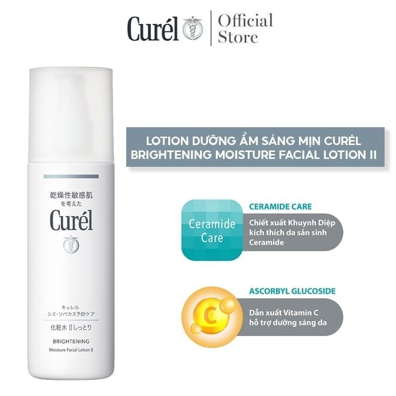 Nước Hoa Hồng Curél Dưỡng Ẩm Sáng Mịn Brightening Moisture Facial Lotion II 140ml
