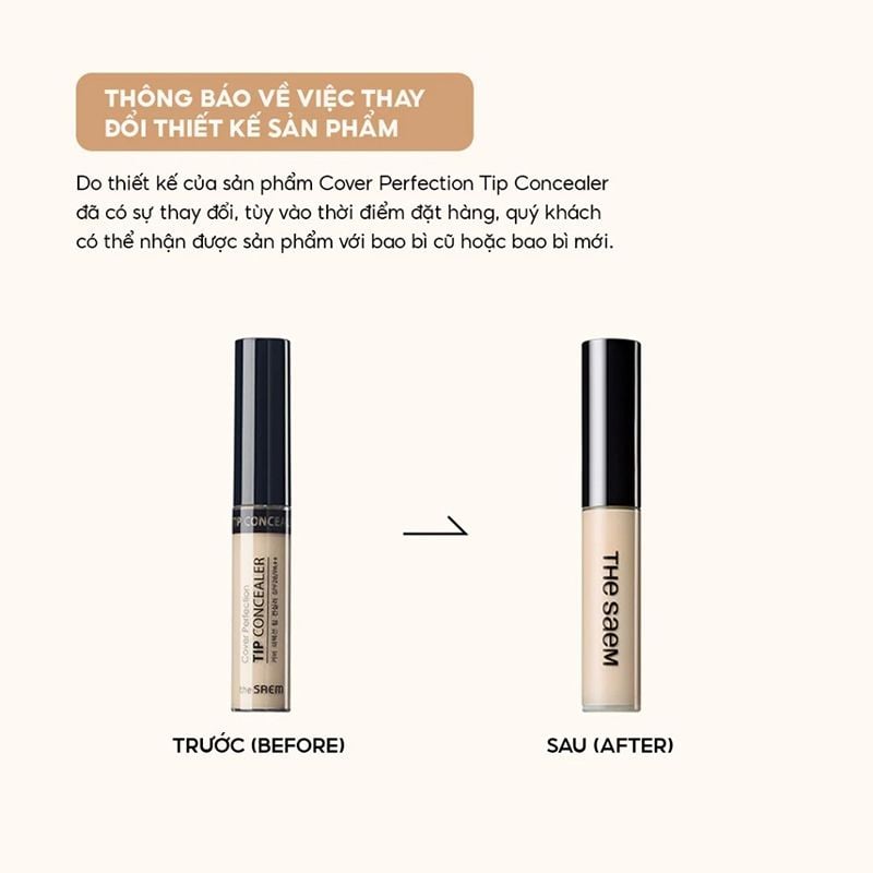 Kem Che Khuyết Điểm The Saem Có Chống Nắng Hàn Quốc Cover Perfection Tip Concealer SPF28/PA++ 6.5g