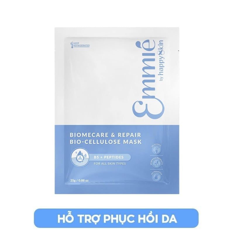 Mặt Nạ Dưỡng Emmié By HappySkin Cấp Ẩm, Hỗ Trợ Phục Hồi, Làm Sáng Da Bio Cellulose Mask