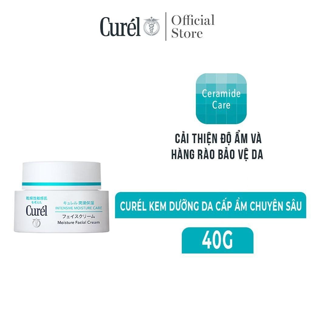 Kem Dưỡng Curél Cấp Ẩm Chuyên Sâu Intensive Moisture Care Moisture Facial Cream 40g