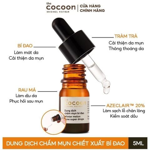  Dung Dịch Chấm Mụn Cocoon Bí Đao Cocoon Winter Melon Acne Super Drops 5ml 