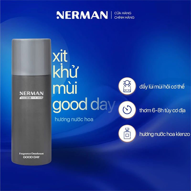 Xịt Khử Mùi Hương Nước Hoa Nerman Fragrance Deodorant Good Day 100ml