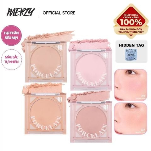 Phấn Má Hồng Merzy Dạng Nén Chuẩn Màu, Lâu Trôi Porcelain Cheek Blusher 4.2g