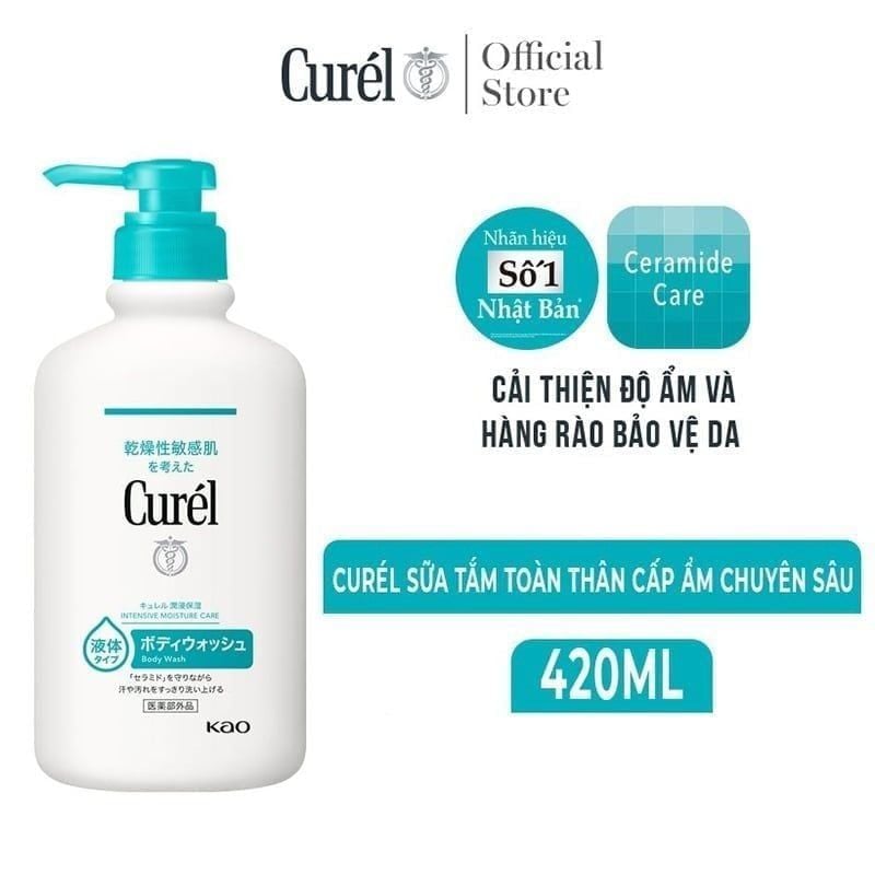 [420ml] Sữa Tắm Curél Cấp Ẩm Chuyên Sâu Intensive Moisture Care Body Wash 420ml